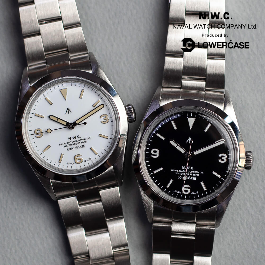 NAVAL WATCH Produced by LOWERCASE ナバルウォッチ FRXF001 FRXF003 3連メタルバンド 腕時計 スウィープ式クォーツ 日本製 メンズ