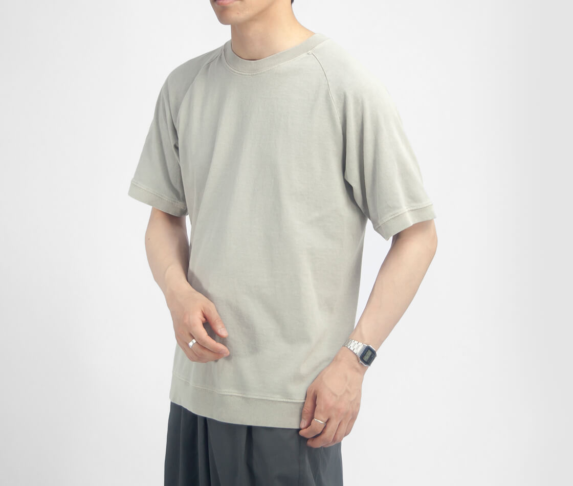 VELVA SHEEN ベルバシーン ピグメントダイ ヘビーウエイト スウェットライク ラグランTシャツ メンズ