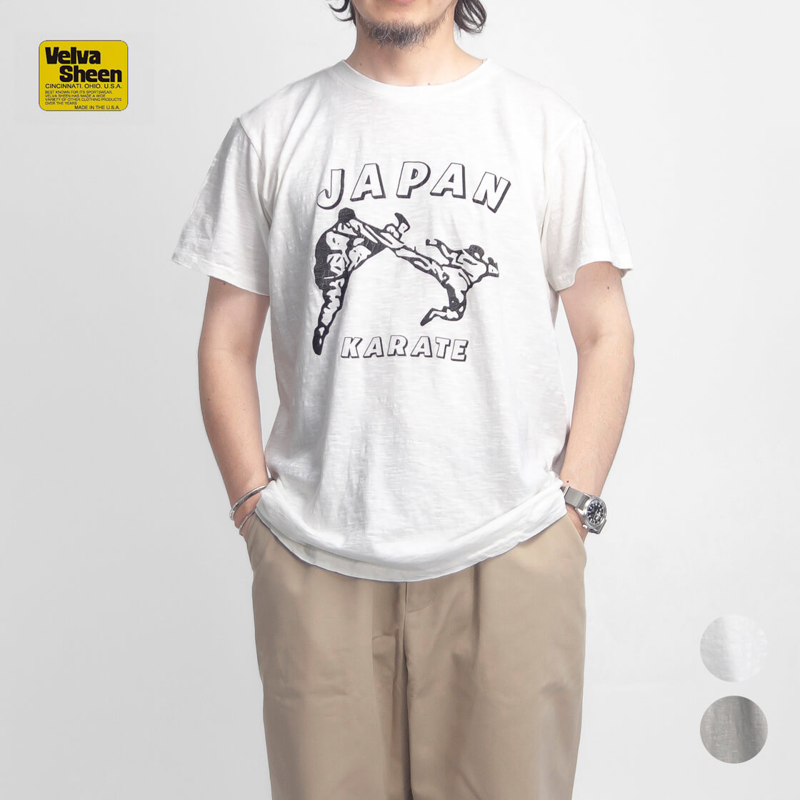 VELVA SHEEN ベルバシーン スラブ天竺 MOHICAN プリントTシャツ メンズ 