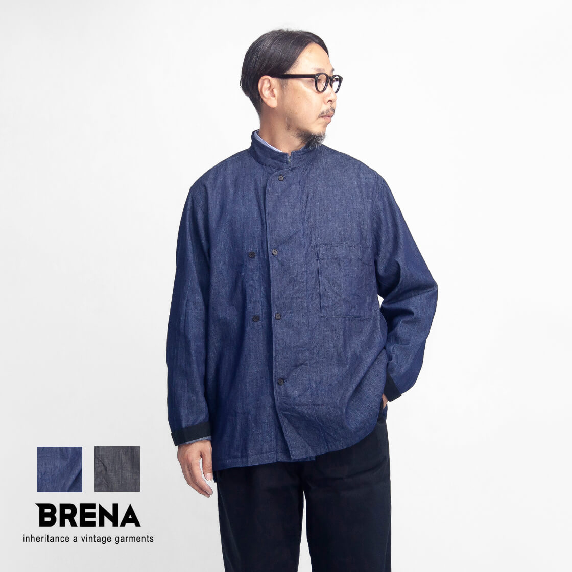 BRENA ブレナ オーガニックデニム ホスピタルシャツジャケット 日本製 メンズ