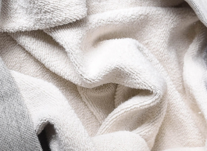 吊り編み生地のディテール